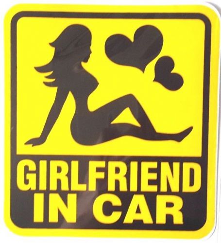 Car stickers girlfriend in car decal vinyl window wall pvc size 10 x 11 cm