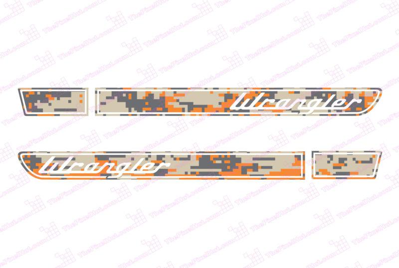 Jeep wrangler retro digital camo hood decal kit vinyl stickers jk 2007-2014