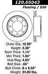 Centric parts 121.66043 rear disc brake rotor