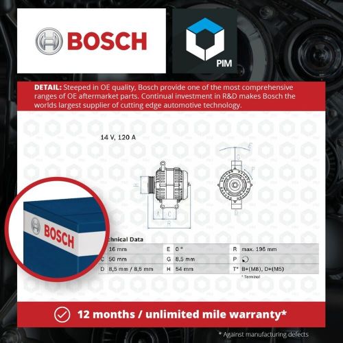 Alternator fits FIAT PUNTO EVO 199AXW1A 1.4 09 to 11 955A2.000 Bosch 51788658, US $, image 2