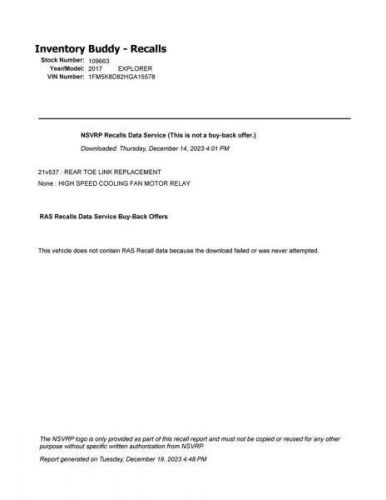 Seat belt front driver retractor fits 16-19 explorer 10272252