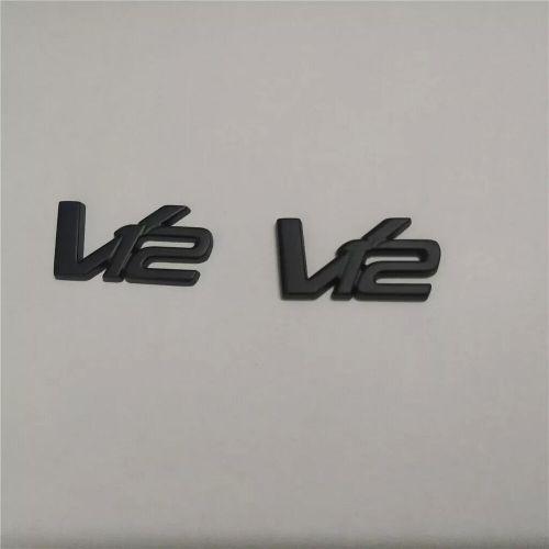Aston martin v12 metal matte black emblem badge kit brand new