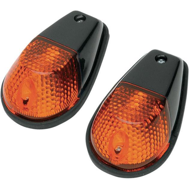 K&s flush mount marker light set single filament black amber