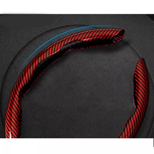 2PCS 38cm Red Anti Slip Lining Carbon Fiber Car Steering Wheel Cover, US $15.37, image 2