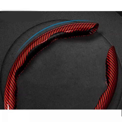 2PCS 38cm Red Anti Slip Lining Carbon Fiber Car Steering Wheel Cover, US $15.37, image 4