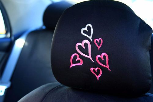 FOR TOYOTA NEW EMBROIDERY PINK RED HEARTS CAR SEAT HEADREST COVERS GIFT SET, US $48.64, image 3