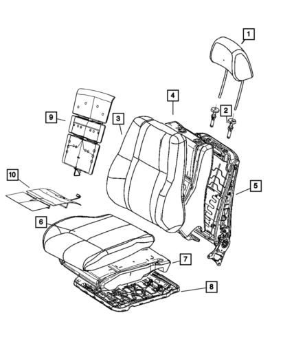 Genuine Mopar Front Seat Cushion Cover Right 5YE06DX9AB, US $688.98, image 2