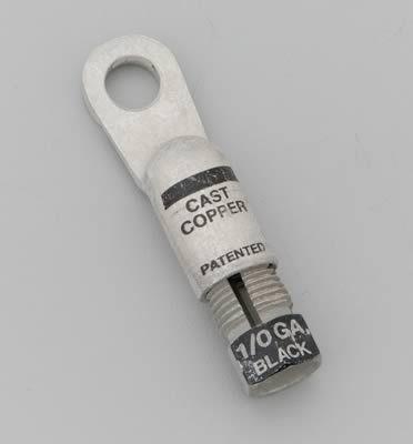 Taylor cable battery terminal eyelet-style brass 1-1/0 gauge 3/8" hole each