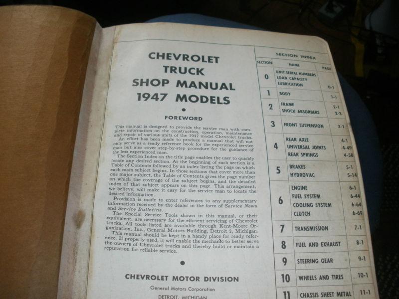 Sell ORGINIAL 1947 CHEVROLET TRUCK SHOP MANUAL VINTAGE in Brookfield