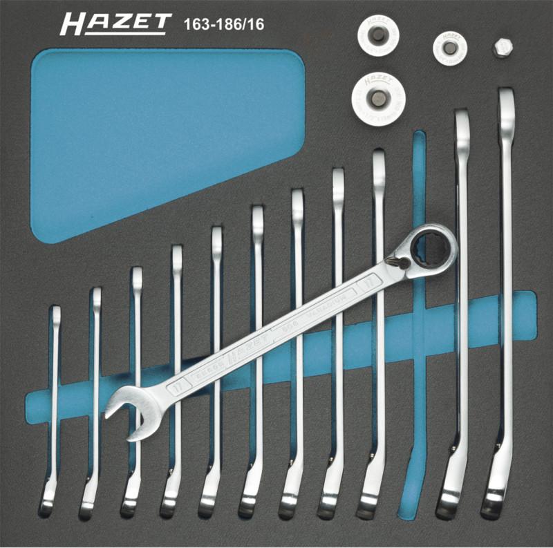 Hazet 163-186/16 combination ratcheting wrench set 606