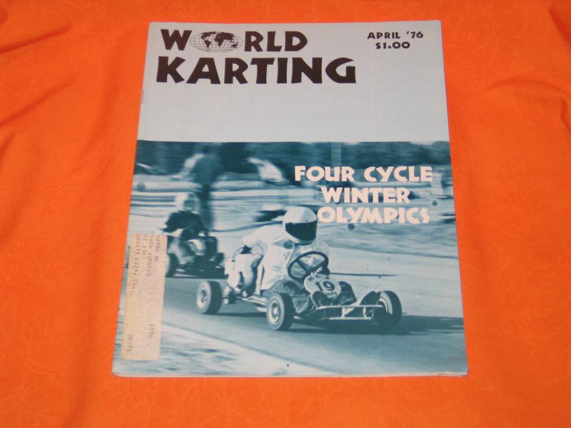 Vintage world karting magazine april1976 kart 4 cycle winter olympics