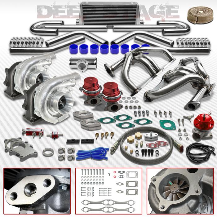 Sell T04E T3T4 15PC TWIN TURBO KIT W/INTERCOOLER+MANIFOLD 6696