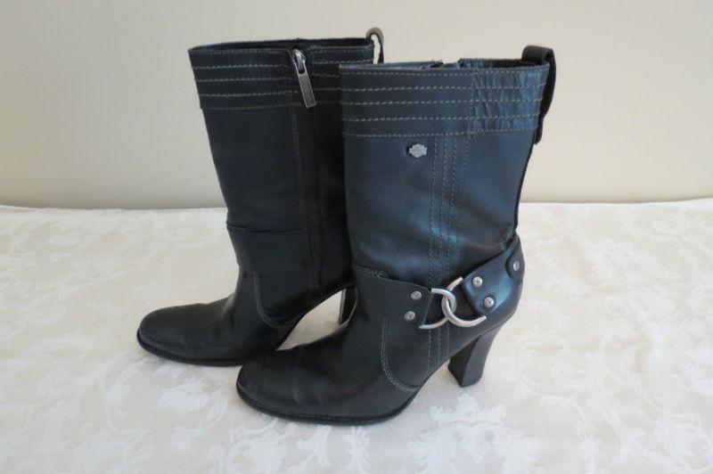 Ladies harley davidson motorcycle boots heels leather size 6.5