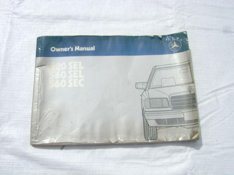 1986 86 mercedes 420 sel 560 sel 650 sec factory owners manual used