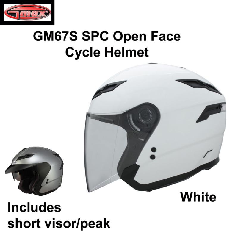 Gmax gm67s open face motorcycle street helmet (s,m,l,xl,2x,3x) pearl white