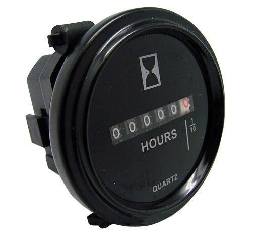 2" round quartz 12-24-48 v hour meter hourmeter boat lawn tractor gauge 6-80vdc