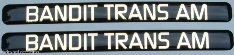 78 -81 bandit trans am  door handle inserts emblem decals 3d domed gold black