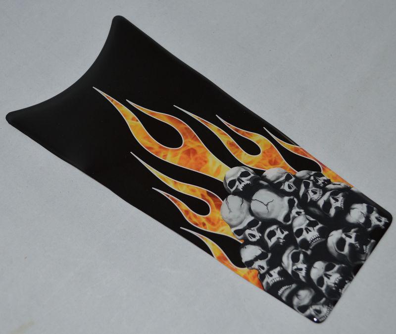 Custom "skull pile flame" dash insert decal - 89-07 harley electra & road glide