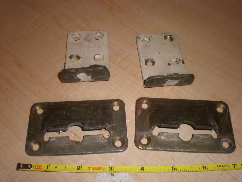 A pair of vintage 1964 chris craft  bronze galley table support brackets  mounts