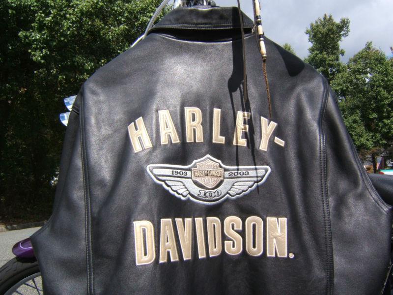 Harley davidson leather jacket 100th anniversary large 