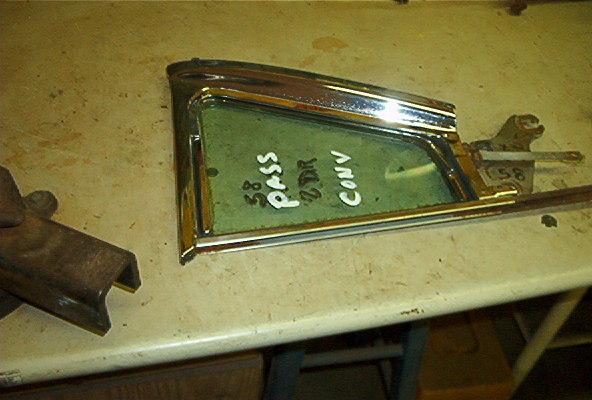 1958 cadillac vent window and frame ( passanger side )