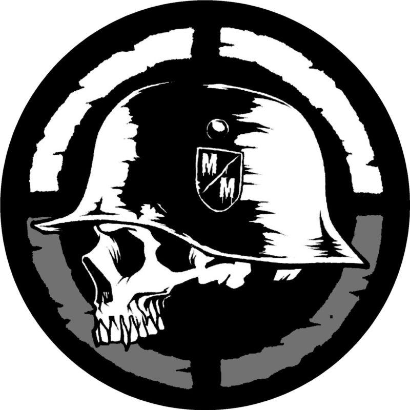 Metal mulisha skull decals stickers - metal mulisha bullseye 1 - 24 inch grey