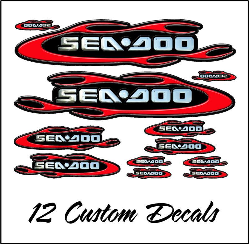 Sea doo owners speedster, challenger, rxp,rxt,gtx,graphics decals - black red