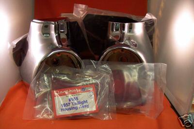 1957 chevy taillight housings chrome belair sedan hardtop nomad wagon convertibl