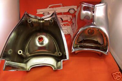 1957 Chevy Taillight Housings Chrome Belair Sedan Hardtop Nomad Wagon Convertibl, US $269.95, image 2