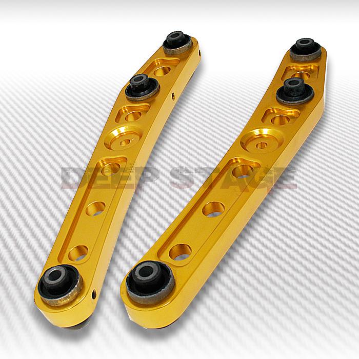 88-95 honda civic crx lx 2-pc high strength rear lower control arms camber gold