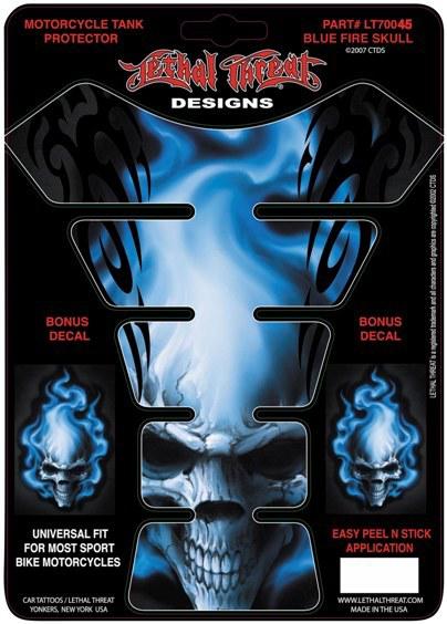 Tankpad tank protector - blue fire skull