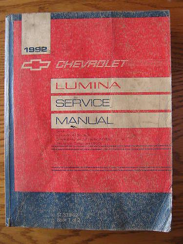 1992 chevrolet lumina service manual st 379-92-1 book 1 of 2 original