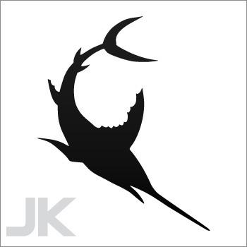 Decals sticker fish salt water marlin r 0502 xf949