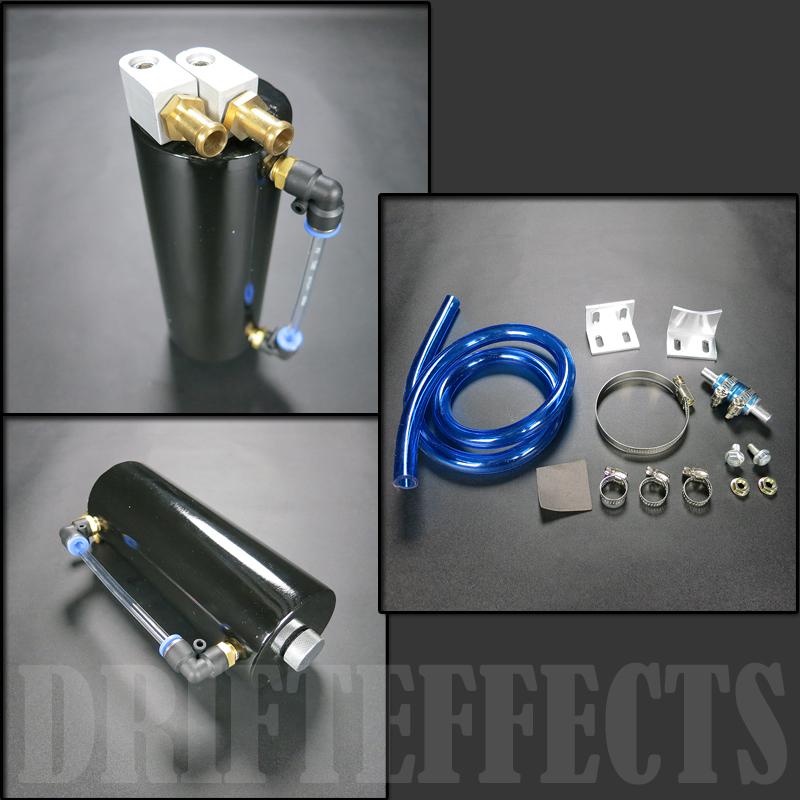 Black turbo oil catch can tank reservoir 750ml jdm aluminum drift performance gt
