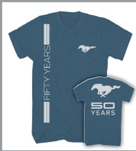 New ford mustang 50th anniversary blue tee shirt in size xxl 2xl or xxxl 3xl!