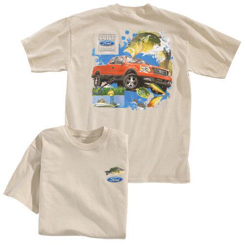 Lot of 2 ford f150 & super duty bass fishing & buck deer size medium tee shirts!