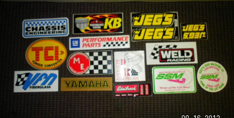 Vtg new drag racing sticker decal lot of 14-yamaha-jegs-aldan america-tci-dfn