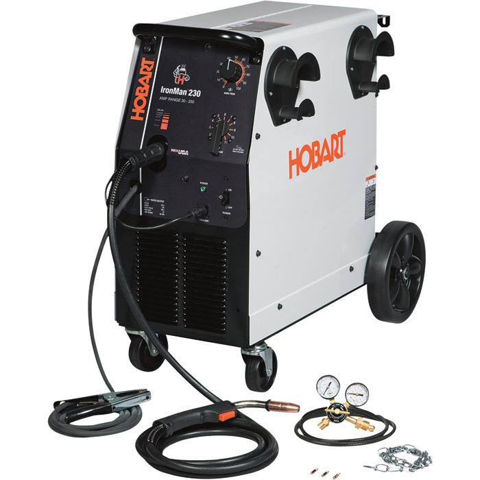 Hobart ironman 230 230v flux cored/mig welder-250 amp output #500536
