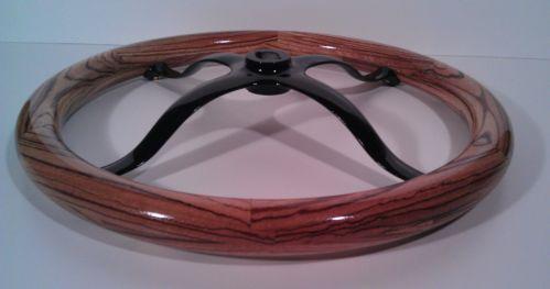 Model T Steering Wheel, Exotic Zebra Wood Rim, Cast Iron Spider, Oil/Varnish Fin, US $200.00, image 3