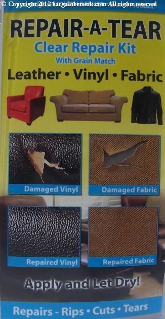 New leather/vinyl/fabric clear repair a tear kit new & improved c30-921