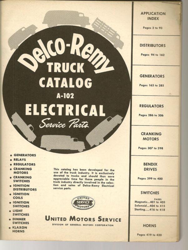 Purchase 1938 1947 DelcoRemy Electrical Service Parts Truck Catalog