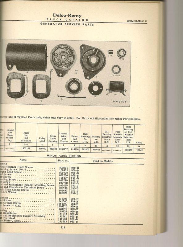 Purchase 1938 1947 DelcoRemy Electrical Service Parts Truck Catalog