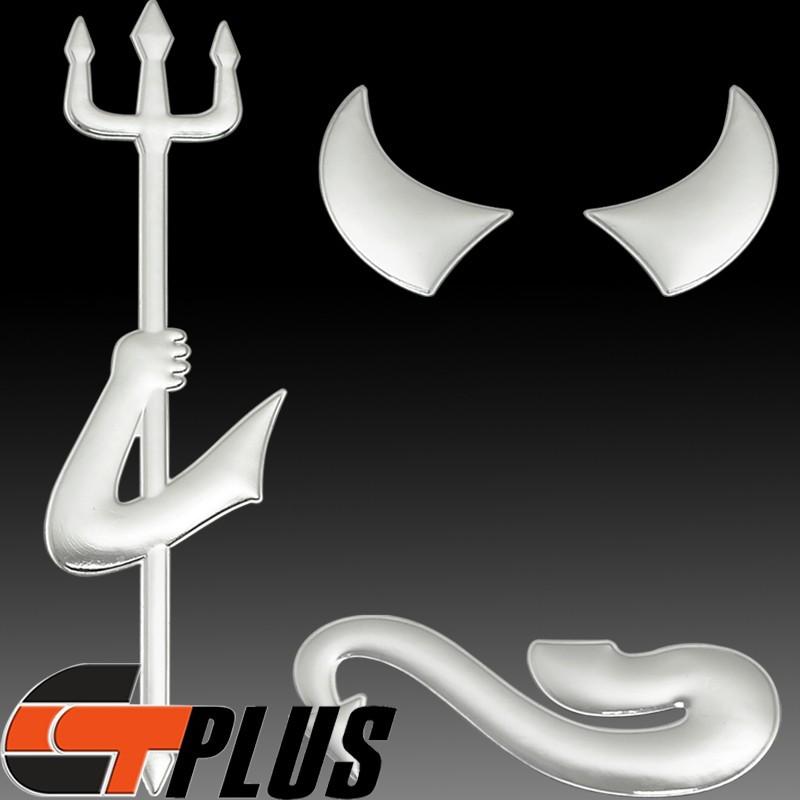 3d chrome emblem logo devil decal demon sticker honda benz jeep ford universal