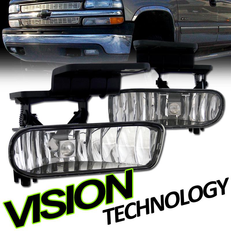 Clear lens bumper/driving fog lights lamps 99-02 silverado 00-06 suburban/tahoe