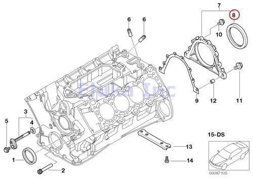 Bmw genuine engine block crankshaft seal (125 x 100 x 12 mm) rear e60 e63 e64 e