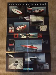 Donzi marine 1980's fold out brochure / poster boat model line up