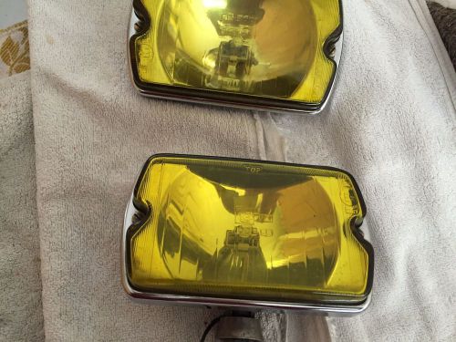 Two  old ( chrome -nikel) yellow fog  lights  for car