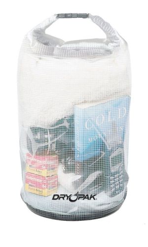 Kwik tek dry pak roll top dry gear bag, 9" x 16", mesh reinforced clear wb-3