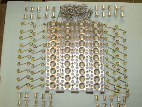 50 steel 7/16&#034; flush head .550&#034;fasteners,50 plates, springs and 100 pop rivets