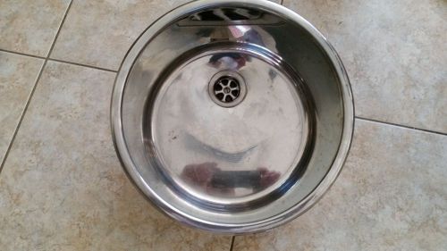 Stainless steel 13&#034; sink with fittings surface mount, round